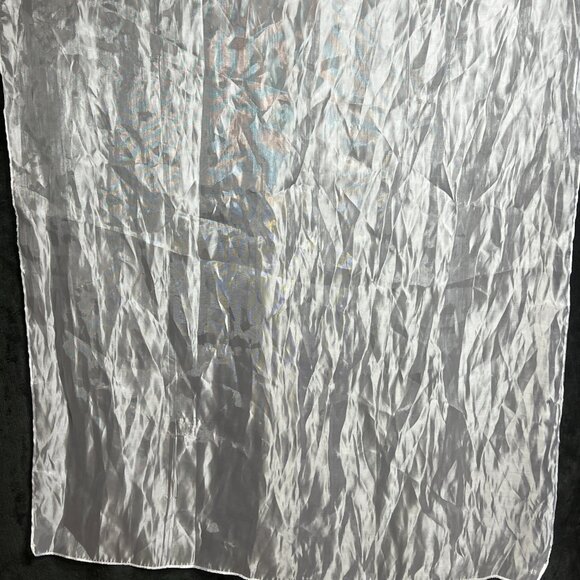 Pre-Owned Sheer Lavender Polyester Fabric Scarf 67x27 for Crafts or Upcycling - Picture 3 of 4